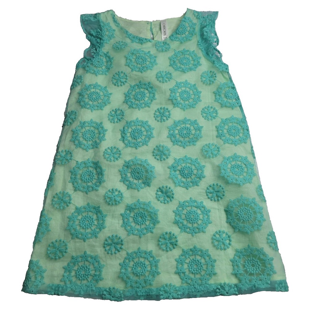 Cherokee Girls Embroidered‎ Turquoise Sleeveless Dress Medium 7/8